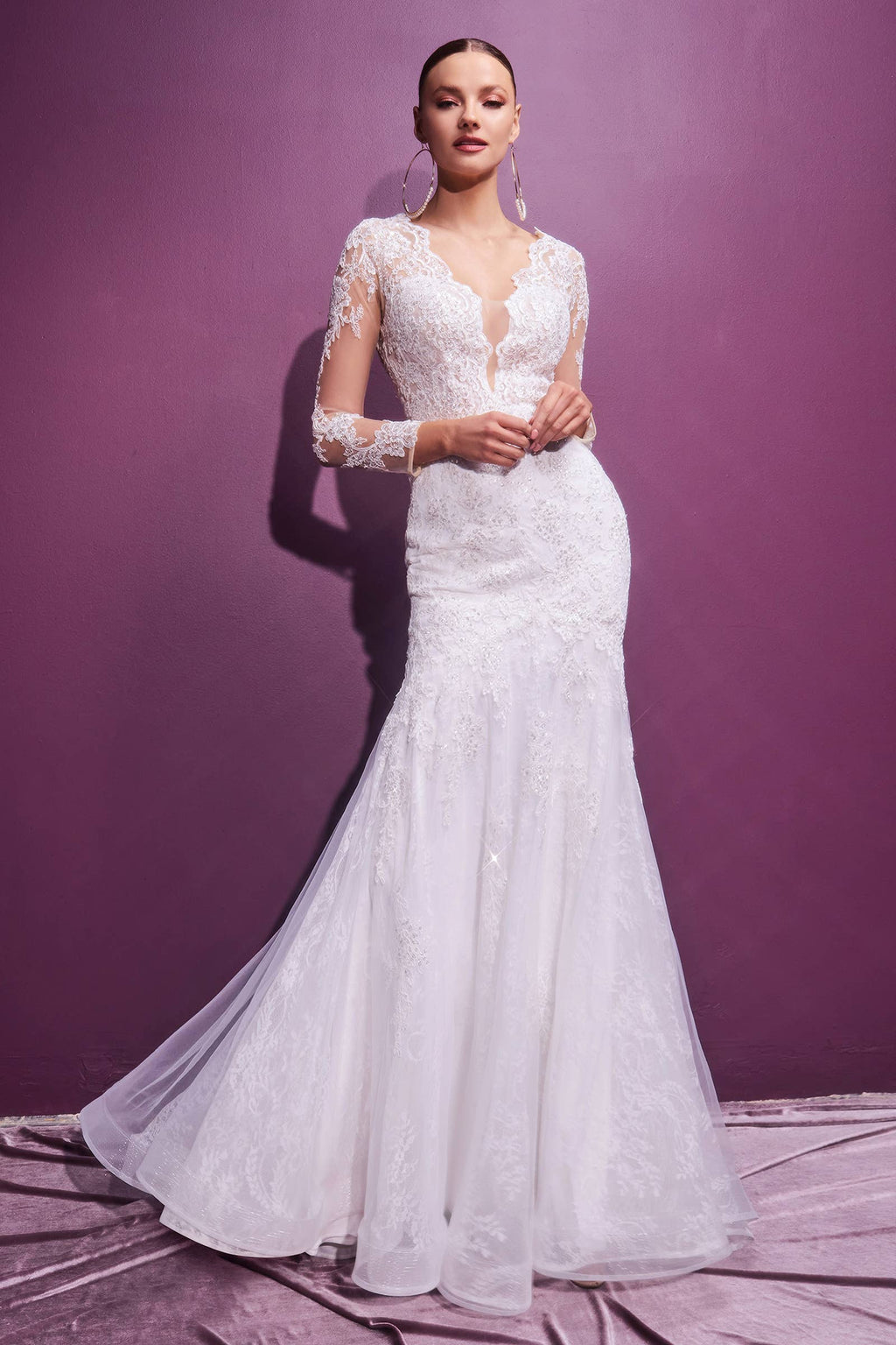 LAYERED LACE MERMAID BRIDAL GOWN