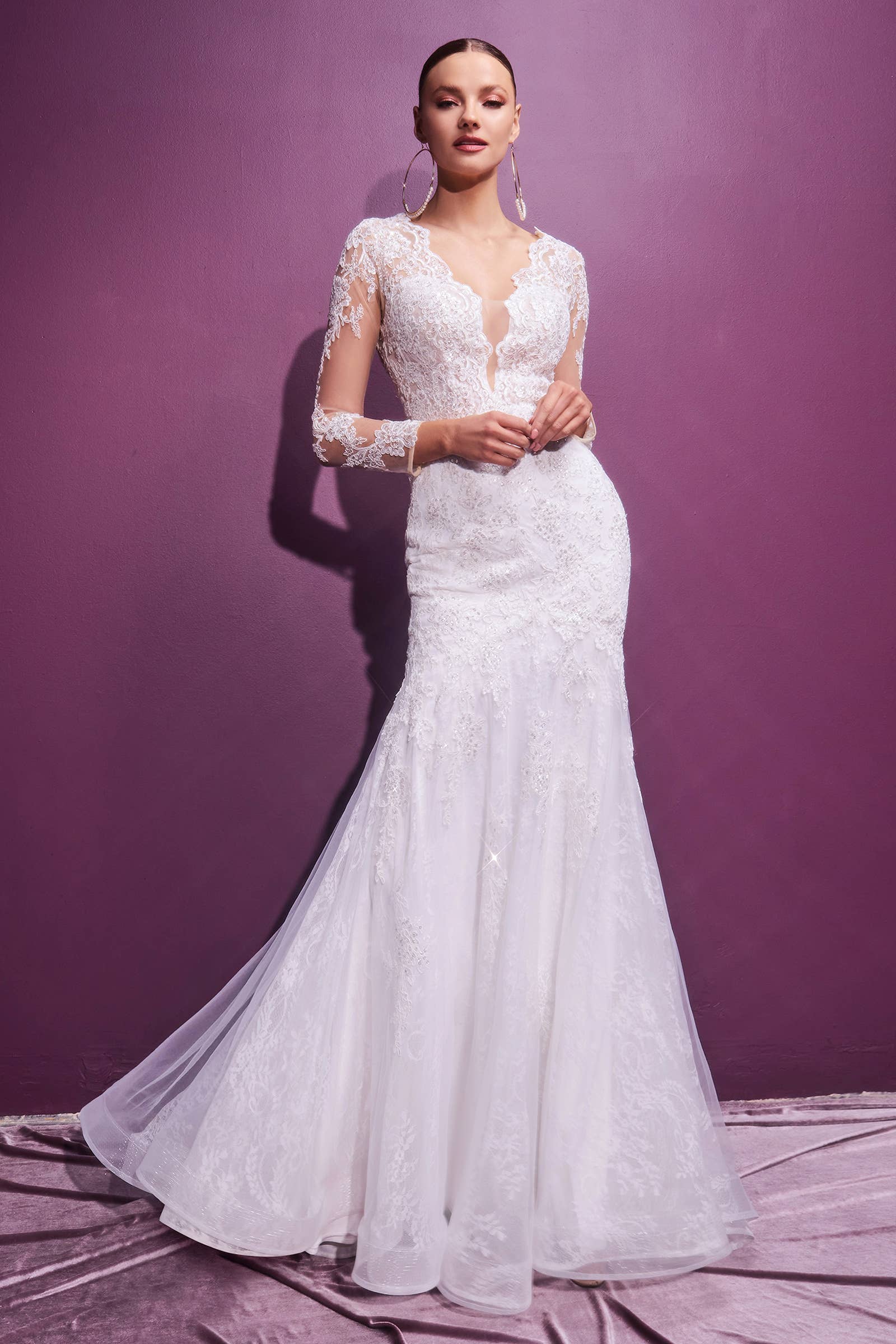 LAYERED LACE MERMAID BRIDAL GOWN