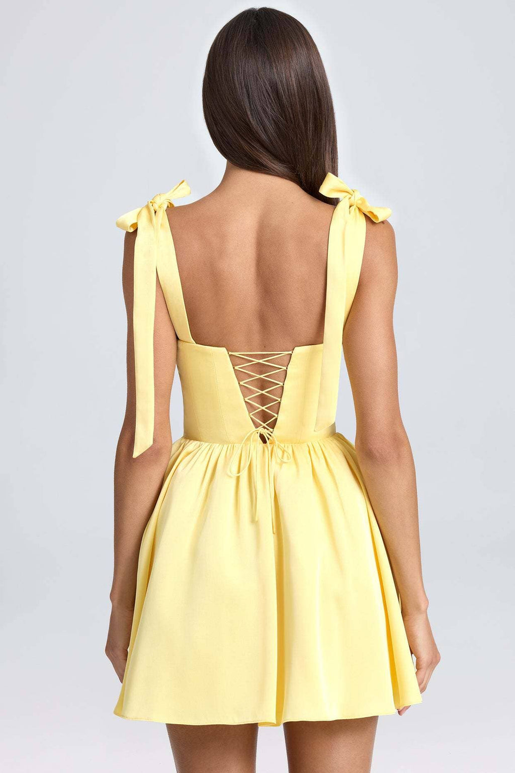 Fashionable square neck high-waist dress