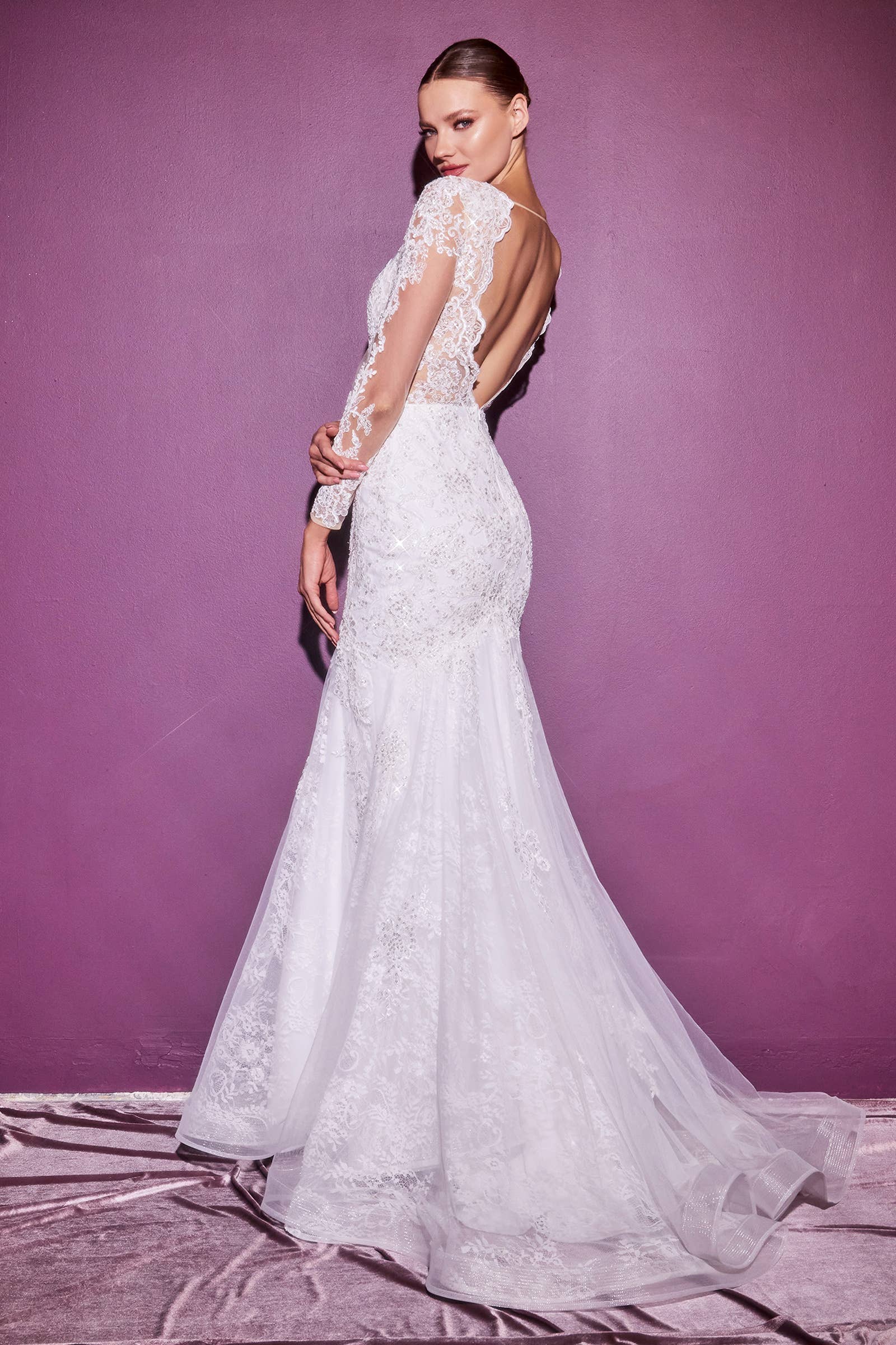 LAYERED LACE MERMAID BRIDAL GOWN